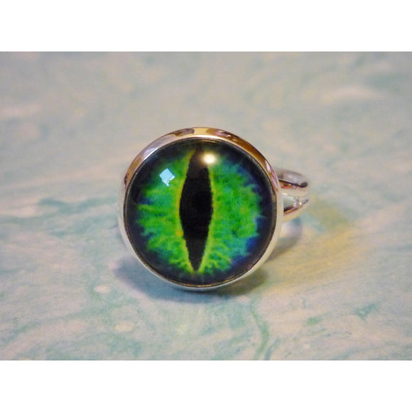 Green Dragon Eye Adjustable Ring